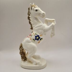 Vintage Tilso 10" Standing Porcelain Horse Handpainted Made in Japan